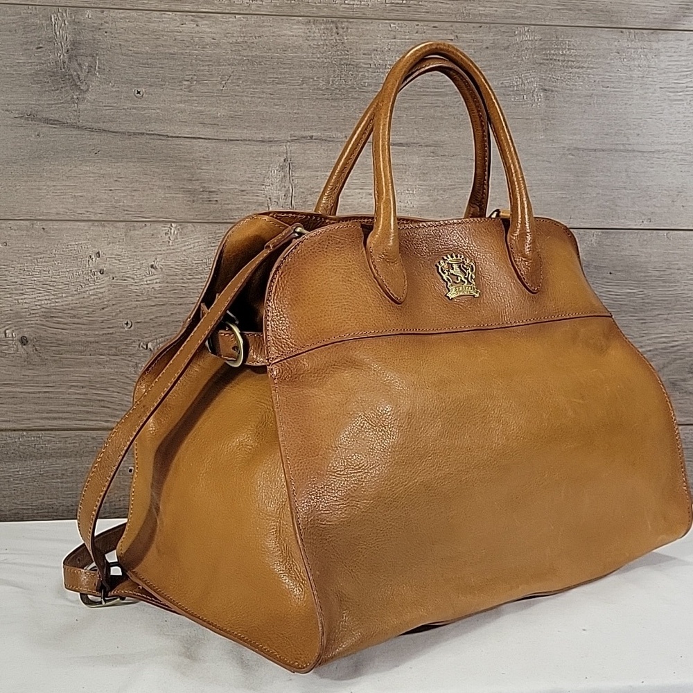 Large Pratesi Firenze Brown Italian Leather Tote Crossbody Bag - Picture 3 of 14